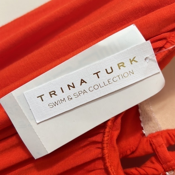 Trina Turk Gypsy Halter Jersey Midi Dress in Orange sz S - Picture 5 of 5